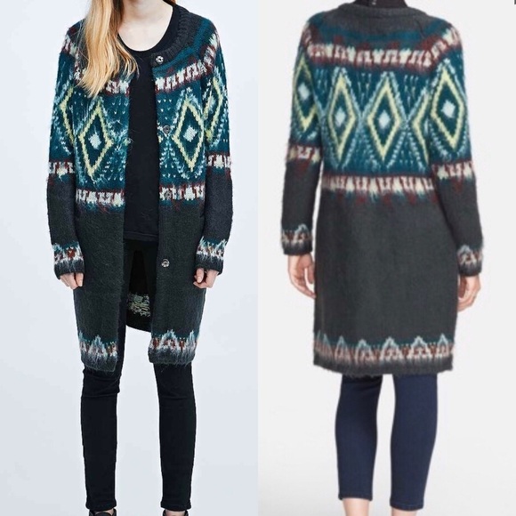 Free People Frosted Fair Isle Cardigan Sweater
